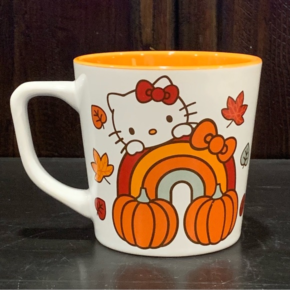 Hello Kitty Pumpkins Rainbow & Autumn Leaves 17oz Ceramic Mug - Picture 5 of 8